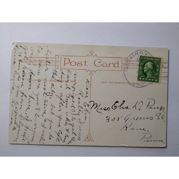 Halloween Postcard Fantasy Red & Green Devils In Swamp Frog Giant JOL Gibson - Picture 3 of 5